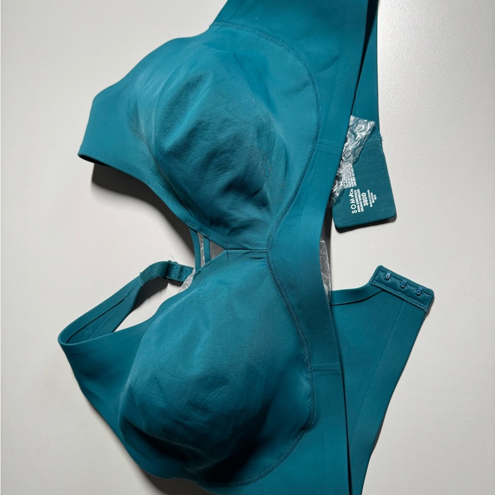 Soma Essentials Unlined Wireless Bra in Teal
